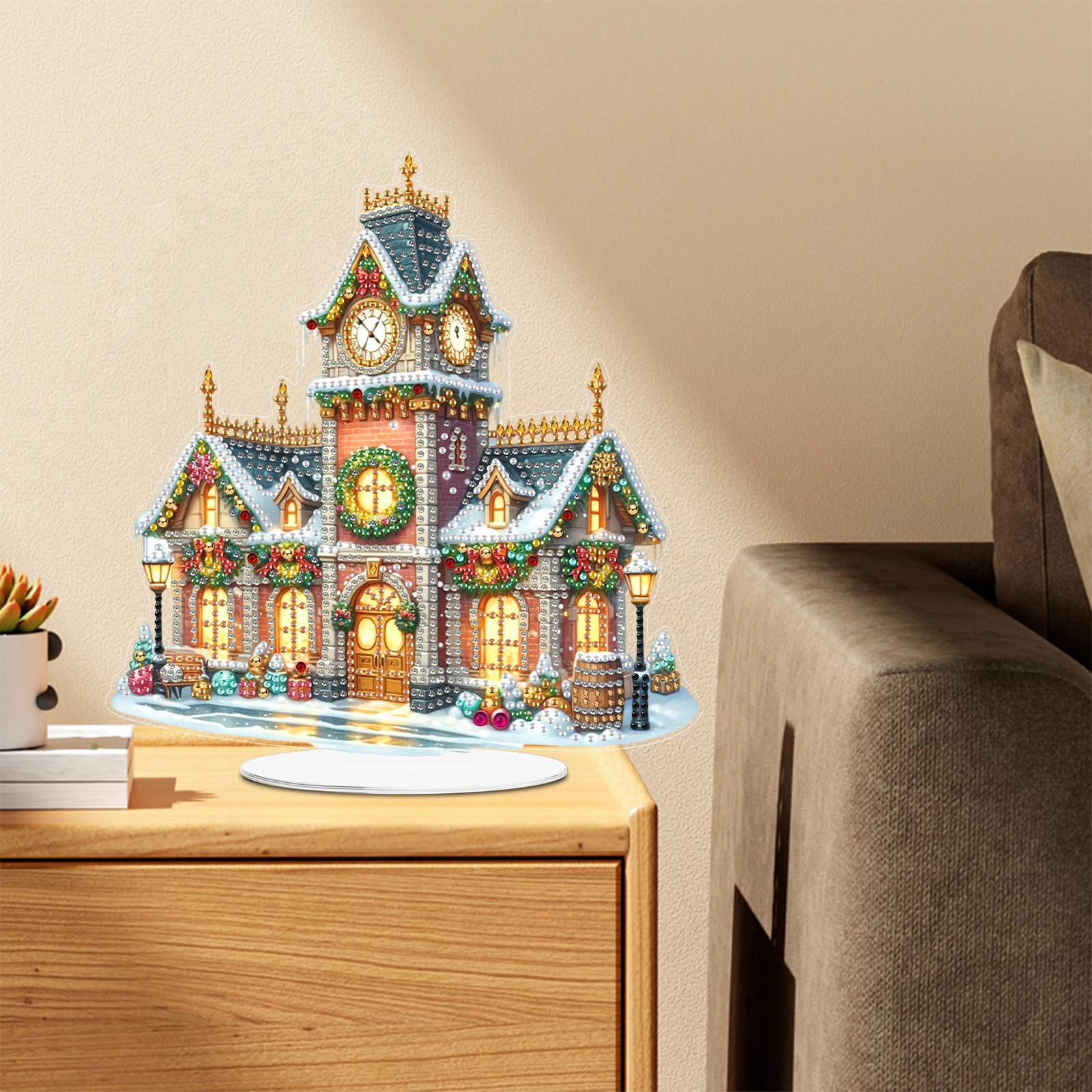 

2D Flat Print Xmas Auditorium DIY Table Top Diamond Painting Ornament Kits