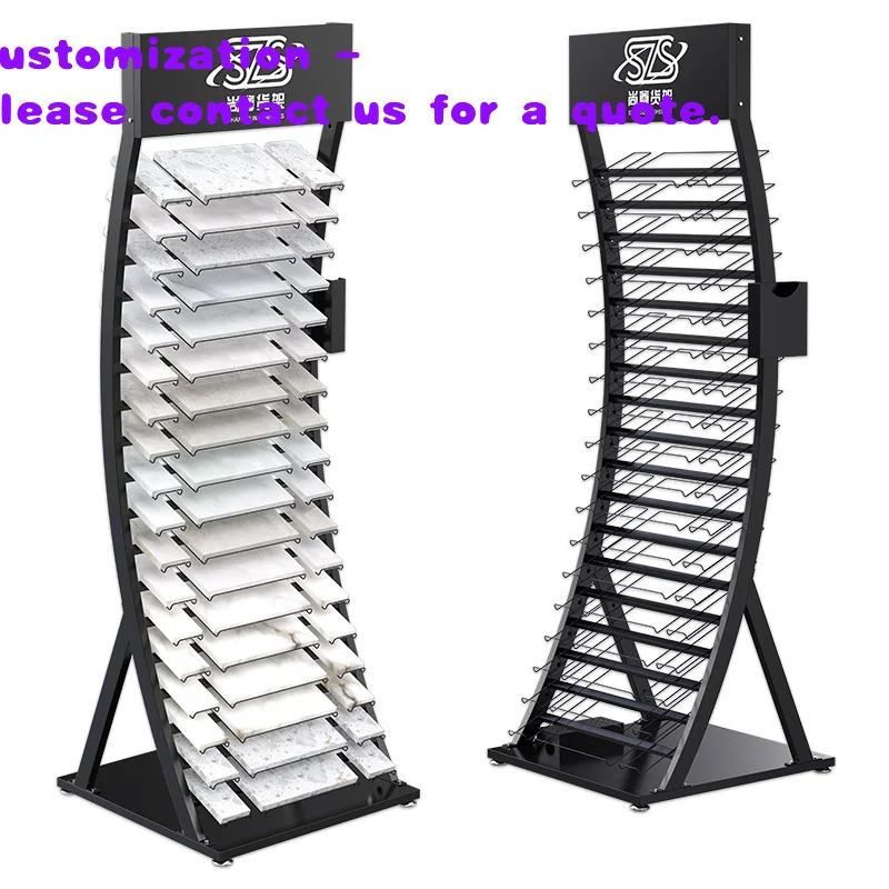 

custom.XINDE OEM Factory Floor Slab Quartz Stone Rack Showroom Display Stand With Customer