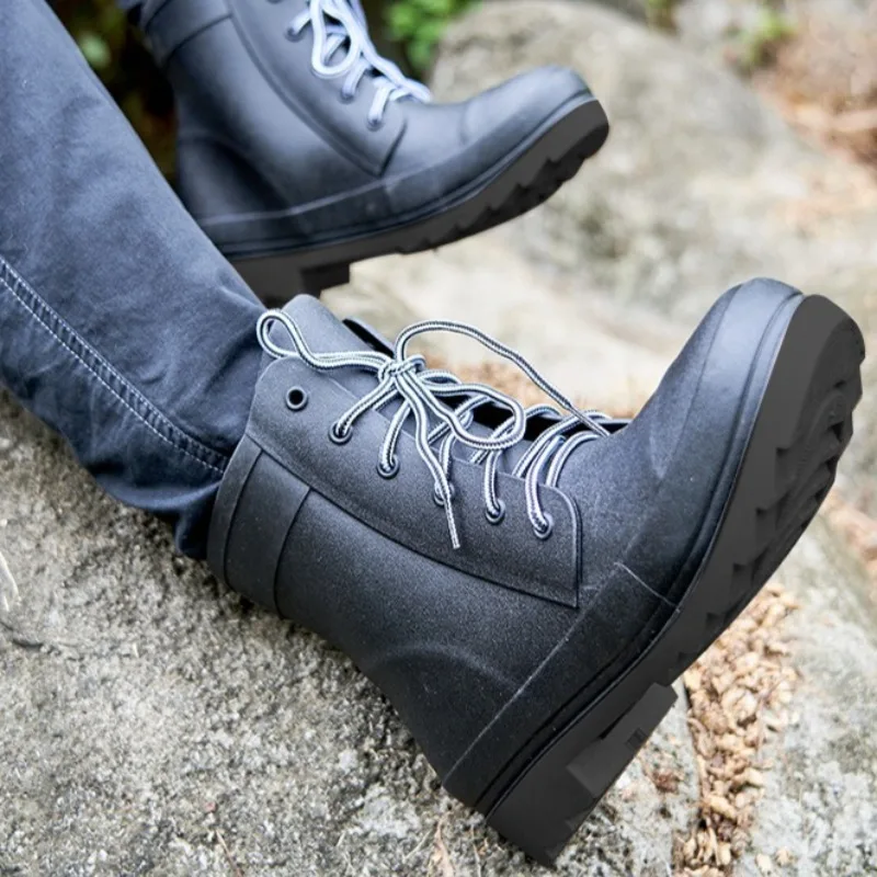 

High-top Sports Shoes for Women 2025 Autumn Flat Shoes Casual Versatile with Outdoor Rain Boots Outdoor Knight Women Boots
