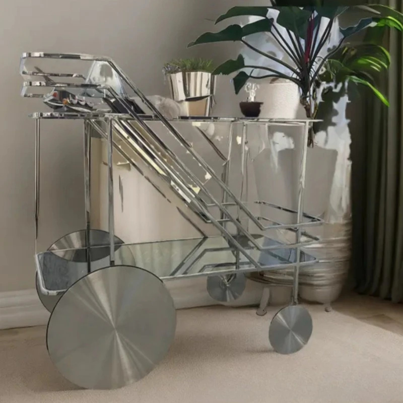#European commercial high-end dining cart trolley bar restaurant wine trolley food delivery cart storage trolley