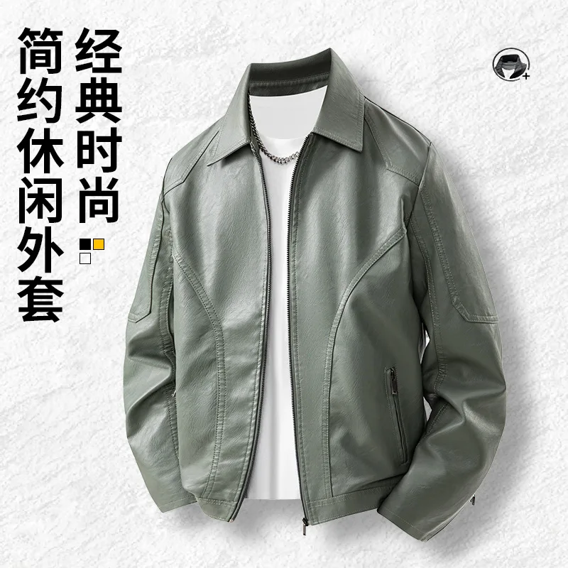 

Men's Classic Fashionable Simple Casual Leather Jacket Autumn Winter Trendy Versatile for Men