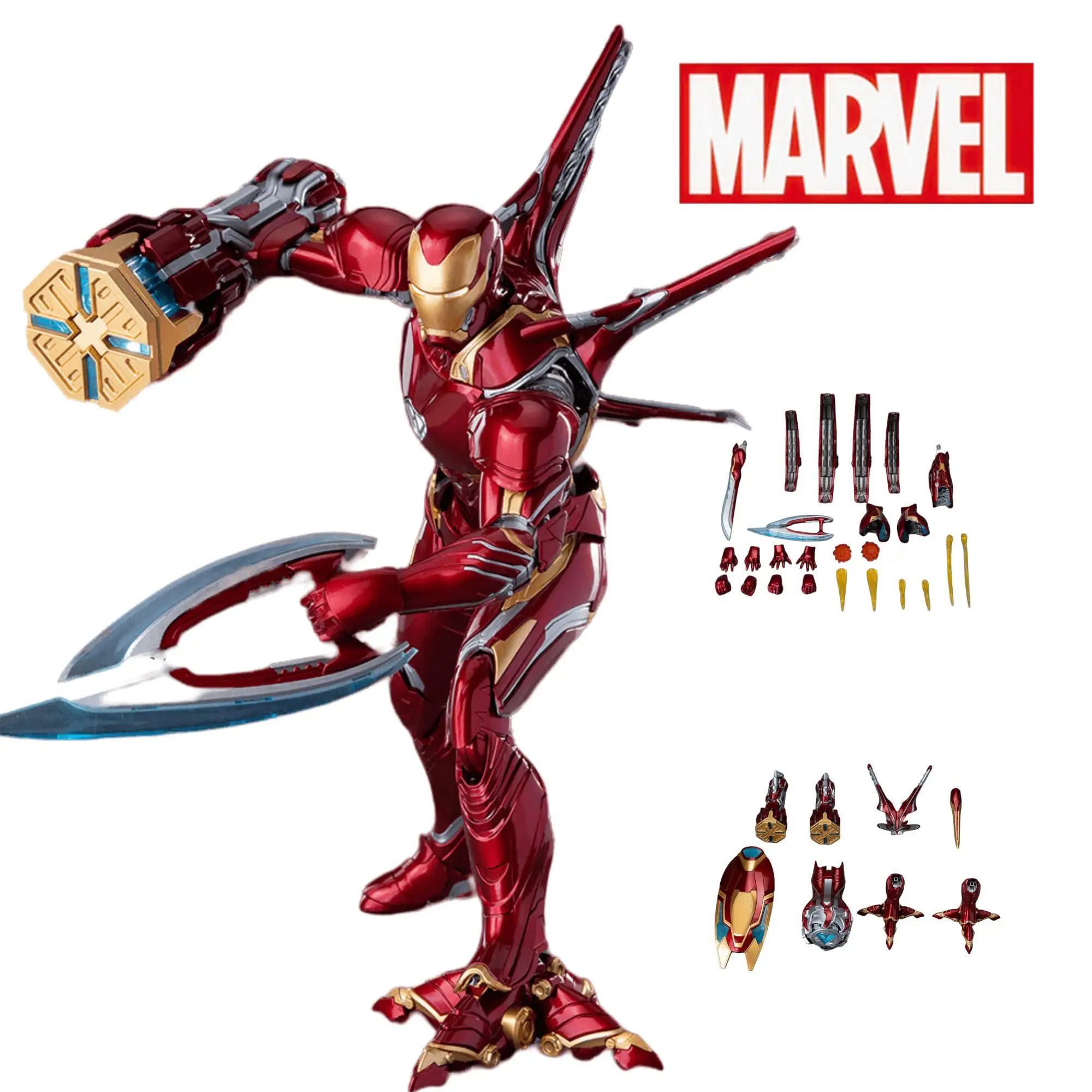 

In Stock Marvel Genuine Iron Man Mk50 Deluxe Edition Armor Light-up Assembled Model Anime Figure Movable Toy Doll Holiday Gift