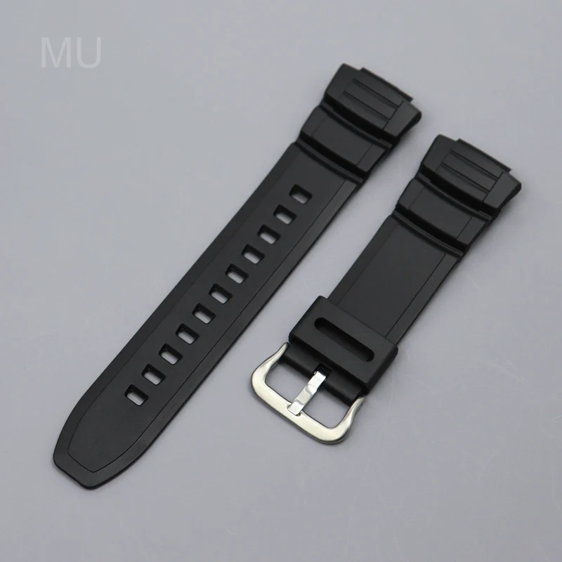 Черный силиконовый ремешок для часов Casio MCW100H/110H/W-S220/HDD-S100/AE2000/2100, выпуклая интерфейсная пряжка, удобный для кожи ремешок