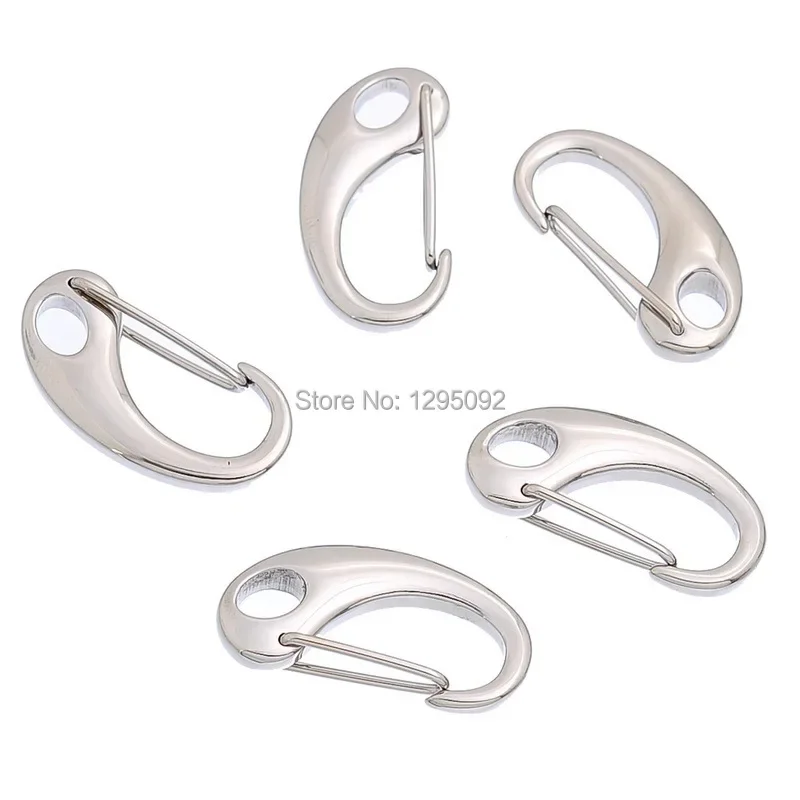 

60Pcs Fermoir Mousqueton 316L Stainless Steel Pinch Push Lobster Claw Clasp Silver Tone 26x12mm