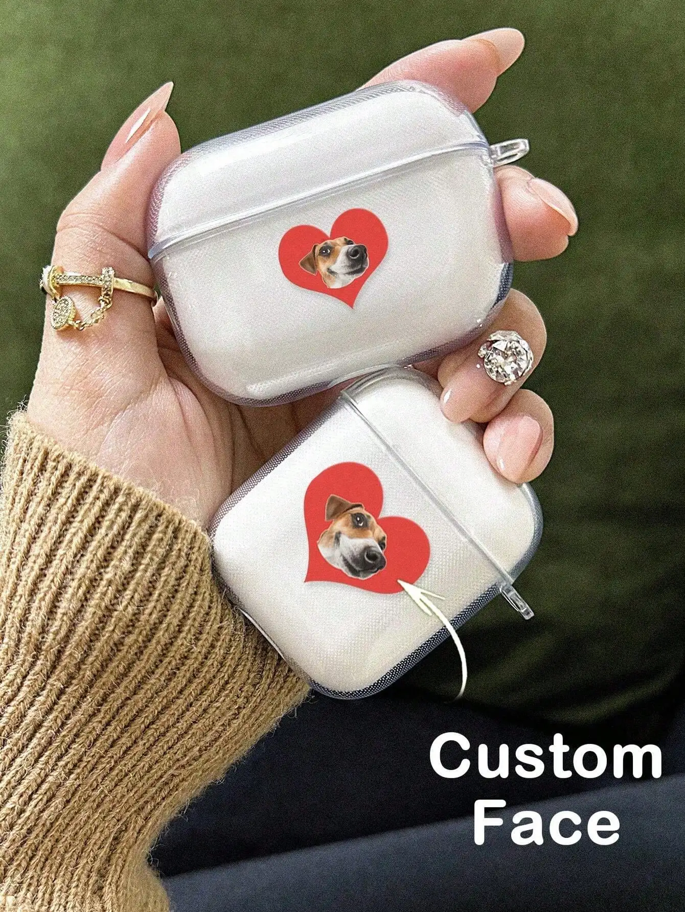 1pc Customized Image Earphone Protective Case, Personalized With People, Cartoon, Game Figures, TPU Soft Earphone Box