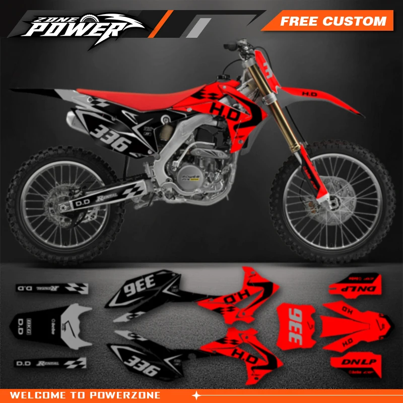 Powerzone Motorcycle Graphic Decal Stickers Kits For Honda CRF450 CRF450R 2013-2016 CRF250 CRF250R 2014 2015 2016 2017 132
