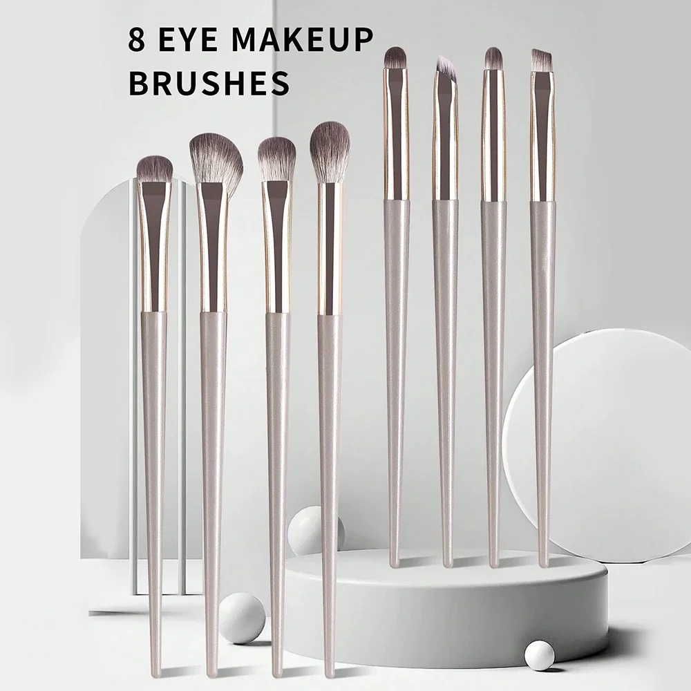 8 個アイメイクブラシセットアイシャドウブラシ眉毛輪郭アイライナーブラシ女性ブレンドディテールメイクアップツール