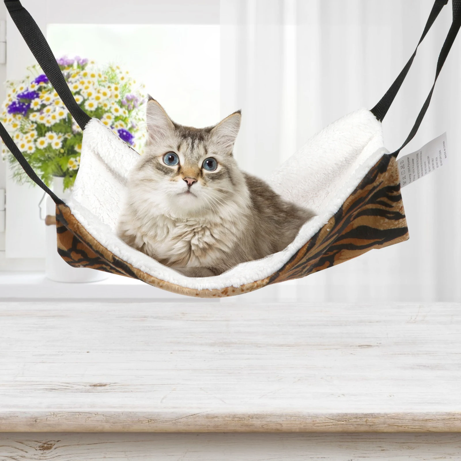 2pcs Warm Cat Bed Hanging Hammock Fleece Pad Swing Hut Pet Animal Winter Soft Durable Removable Easy Storage Space