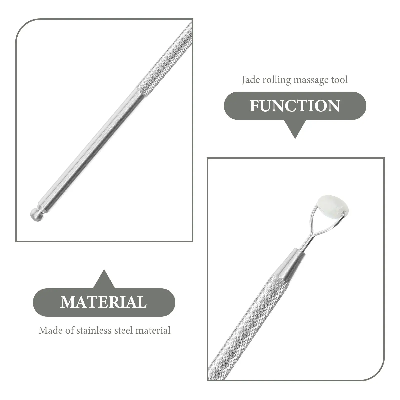 เครื่องนวดตาหยกขนาดเล็กกะทัดรัด เครื่องนวดหน้าแบบลูกกลิ้งหยก ปลอดภัย สะดวกสบายสำหรับผู้หญิง ใช้สำหรับผ่อนคลายใบหน้าและจมูก พกพาสะดวก