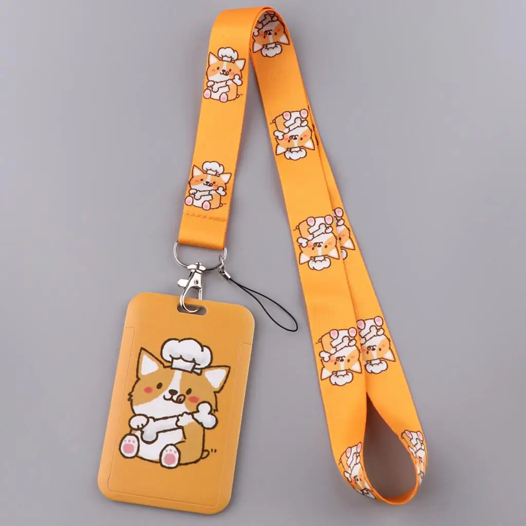 Ransitute R3026 Cute Dog Personality ID Card Holder Bus Card Holder Staff Card Lanyard For Keys Phone DIY Hang Rope