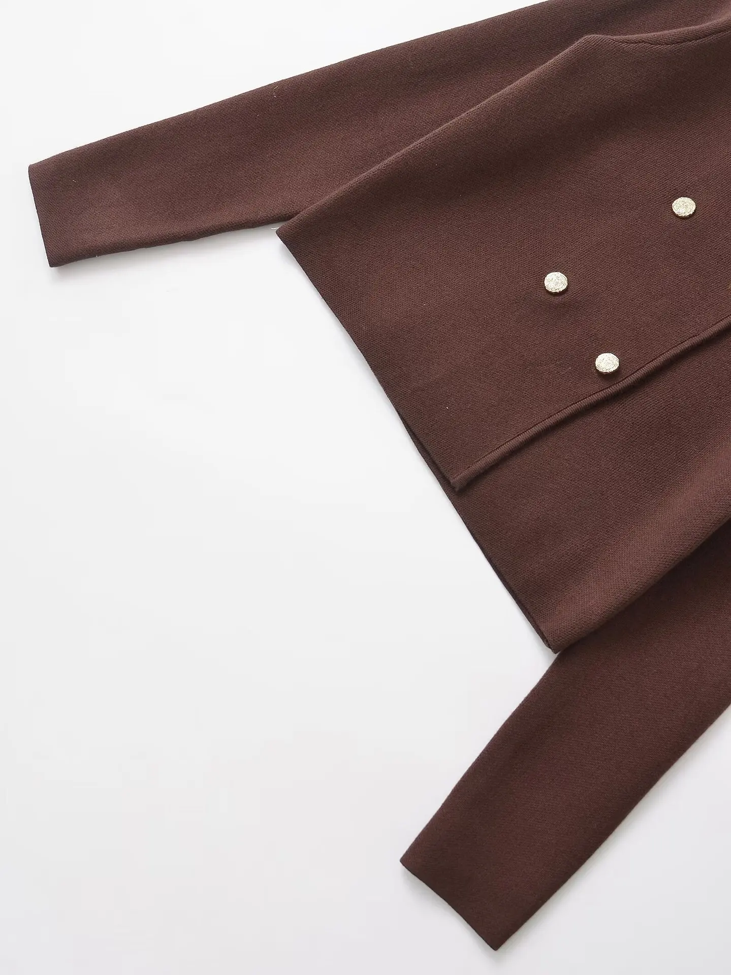 TAOP&ZA Kardigan Rajutan Lengan Panjang Kerah Ganda Serbaguna Mode Baru Gaya Eropa dan Amerika Wanita untuk Wanita