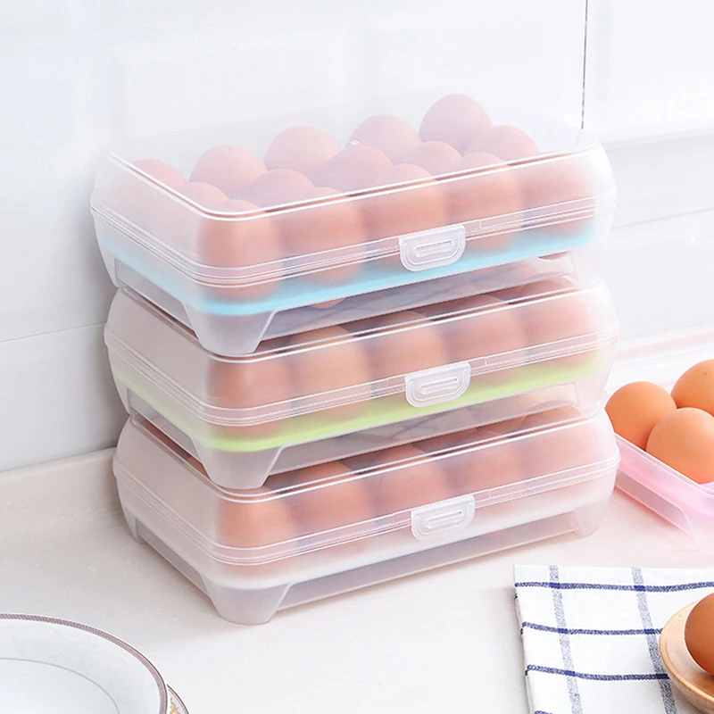 15 Grid Egg Storage Box Portable Egg Holder Container for Outdoor Camping Picnic Eggs Case Kitchen Supplies