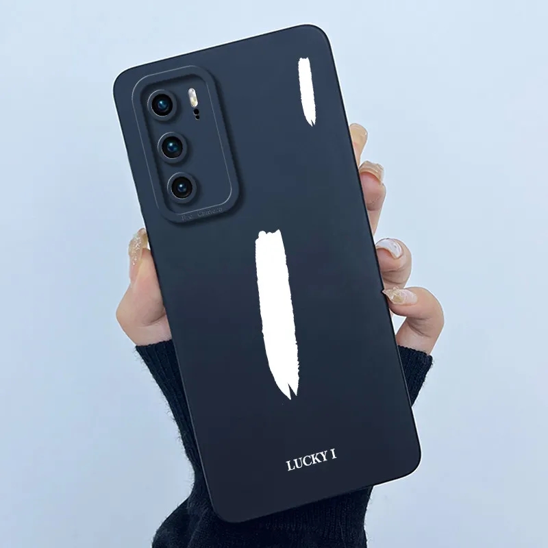 غلاف حماية العدسة لهاتف هواوي P40 Pro، غطاء مربع كامل من السيليكون الناعم غير اللامع، جراب هاتف مقاوم للصدمات بأحرف أولية محظوظة #6