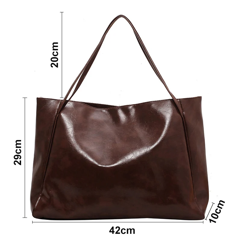 Borsa Tote in PU Casual da donna di grande capacità