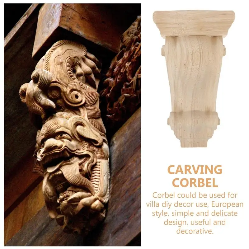 Wardrobe Decorative Corbel Applique Stigma European Style Carved Shavings Wood Wedding Decoration Miniaturas Craft Home Decor