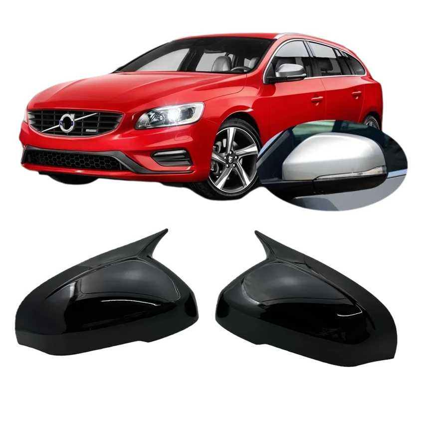 

Для Volvo V60 MK1 2010-2018: глянцевые черные накладки на зеркала заднего вида в спортивном стиле (наклеиваются)