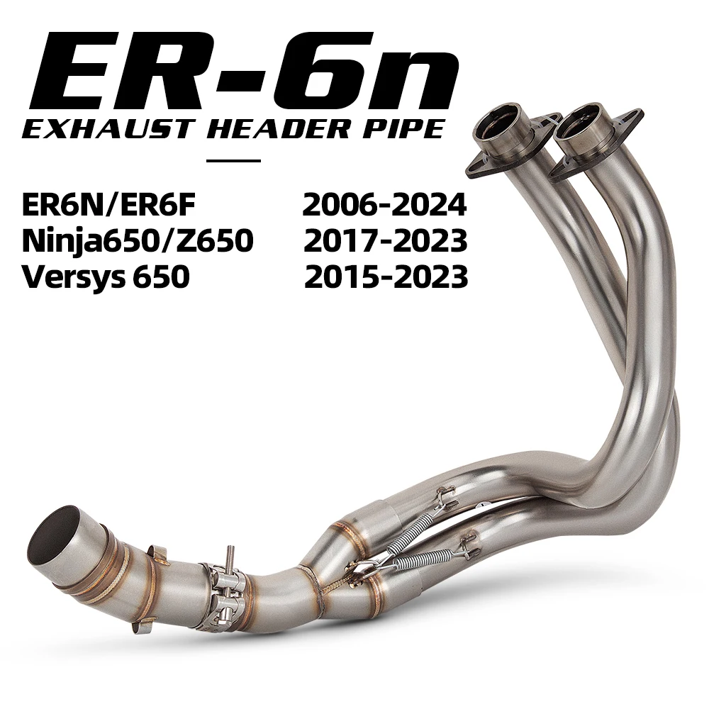 AliExpress NONE Motorcycle Exhaust Header Pipe 51mm Racing Street Bike Manifold For ER6N ER6F 06-24 Ninja650 Z650 17-23 VERSYS 650 15-23
