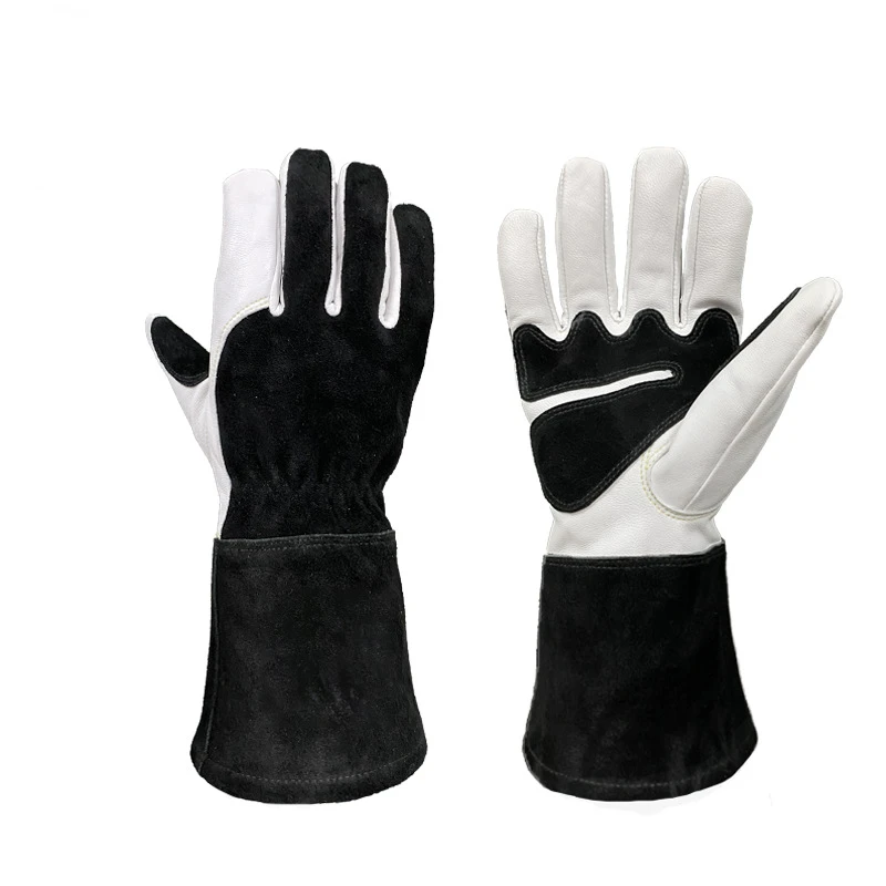 1 Pair Sheepskin Welding Gloves Heat Insulation  Anti Scalding Horticultural and Anti Cutting Labor Protection Gloves