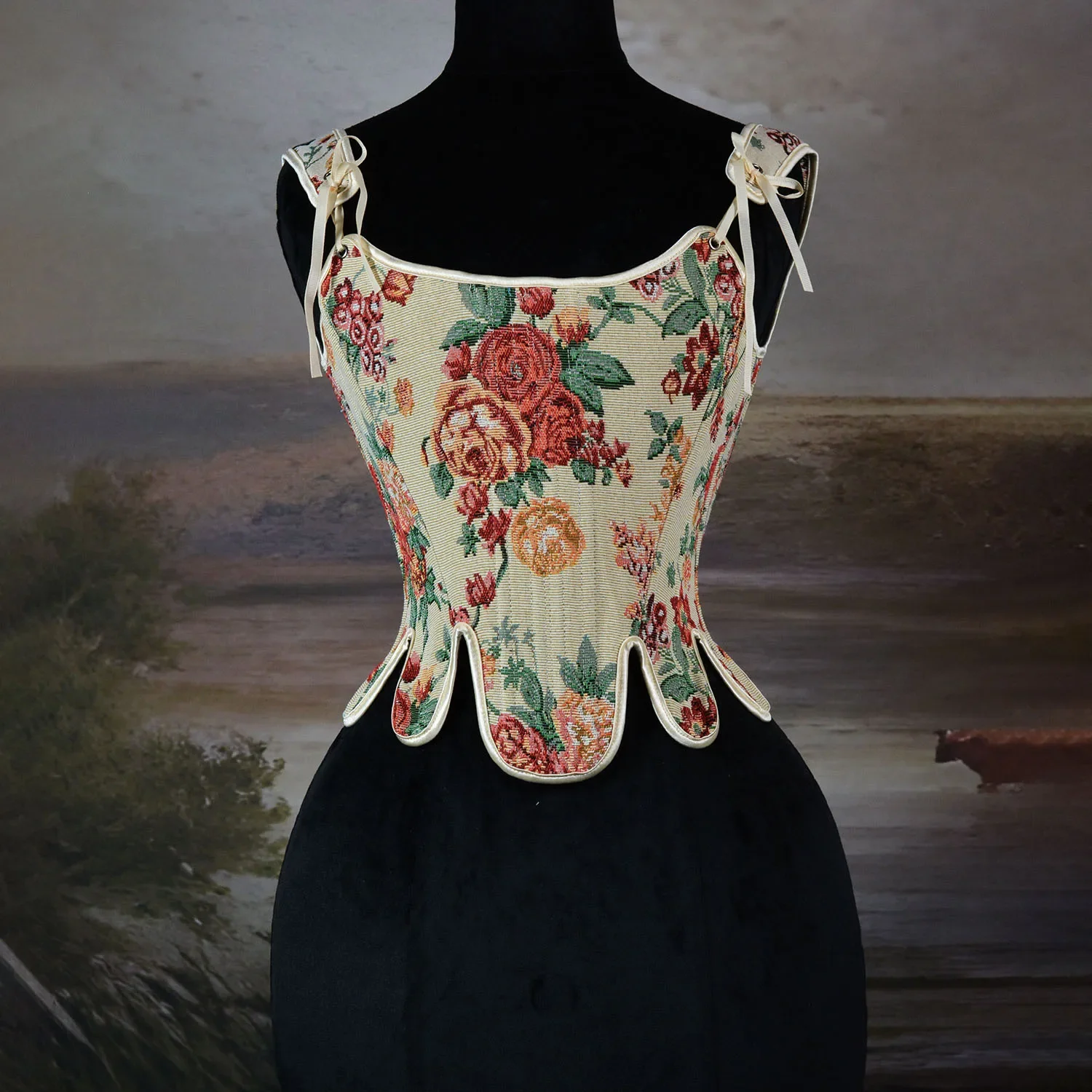 

Women Vintage Corset Sexy Gothic Bustiers Medieval Victorian Rose Print Corsets Vest Lace-up Tank Tops Body Shaper Camisole