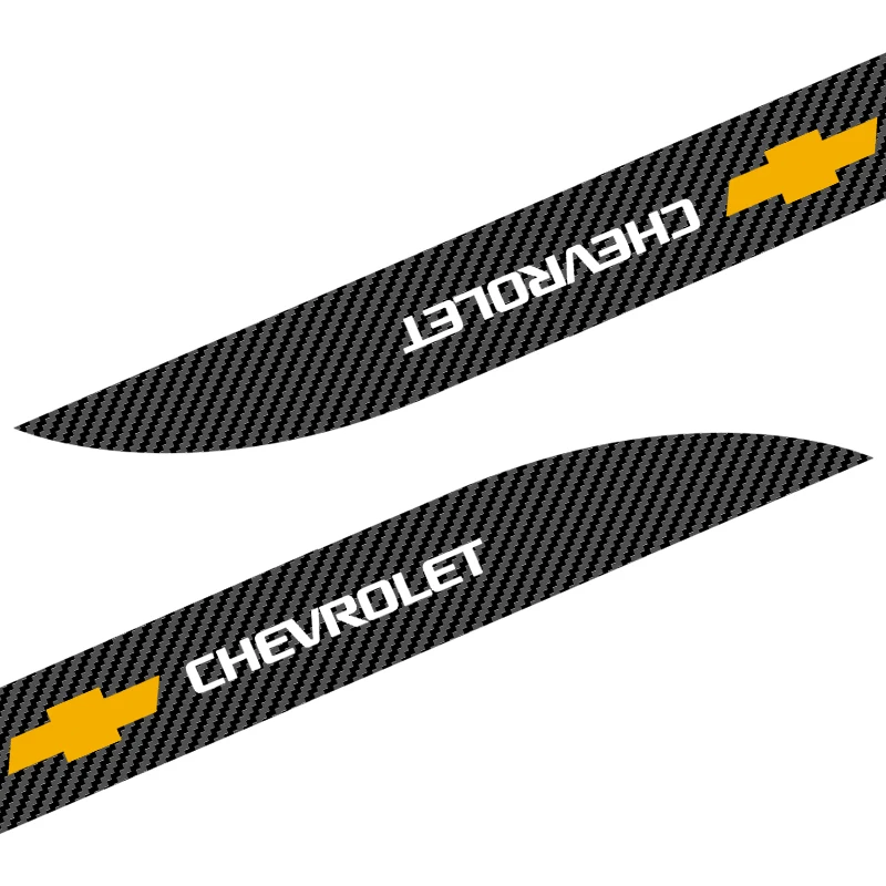 2pcs Carbon Car Door Side Skirt Sill Stripe Sticker Decals For Chevrolet Captiva Cruze Silverado Spark Monza Crvalier Malibu