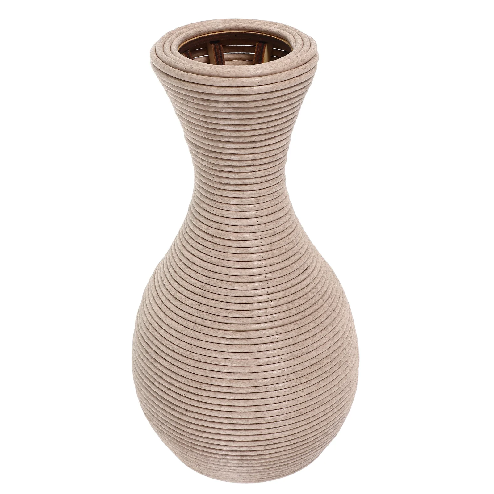 

Elegant European Style Handwoven Plastic Vase Rustic Decorative Holder Woven Vase For Home Living Room Bedroom Office Floor