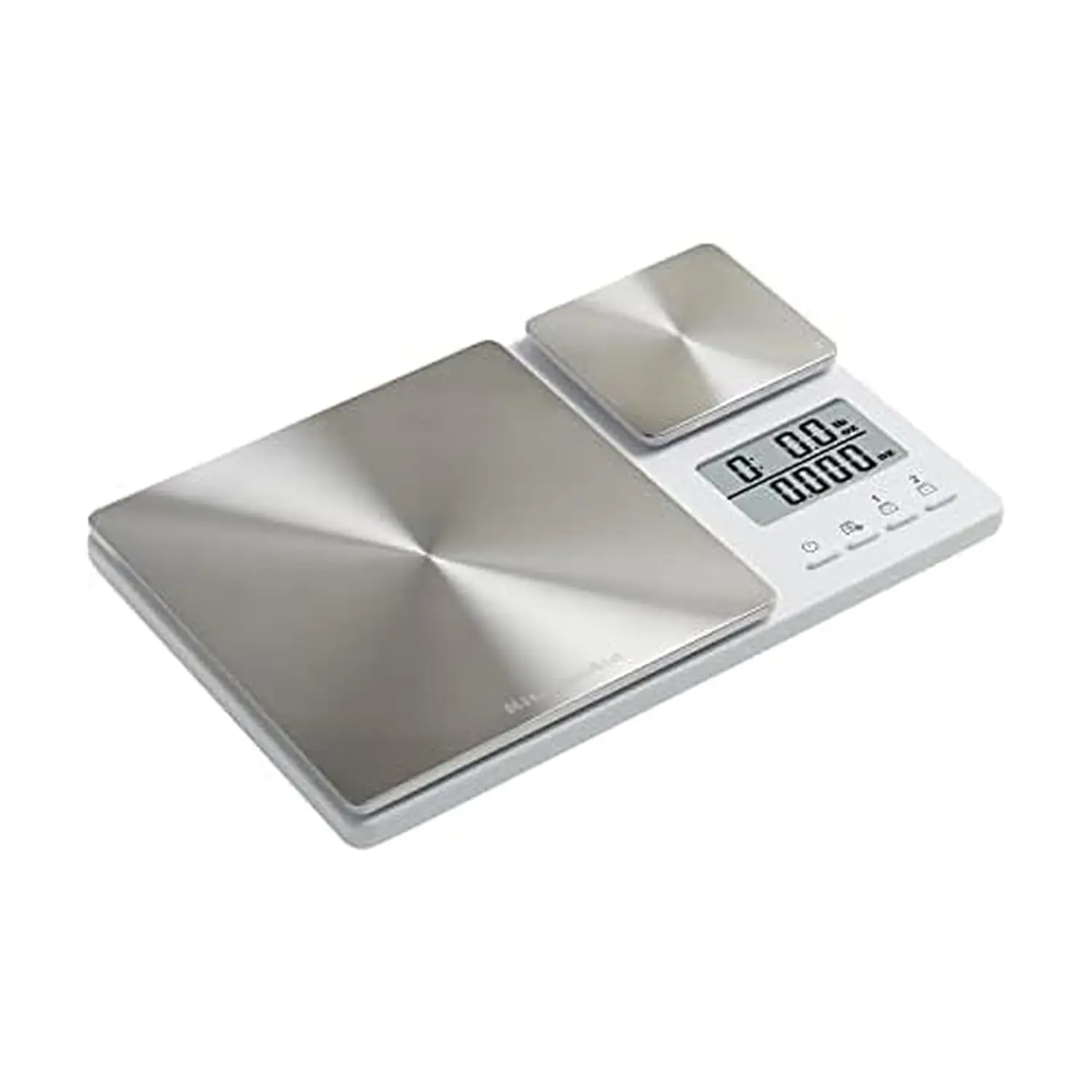 

Dual Platform Digital Kitchen Scale, 11lb & 16oz Capacity, White Stainless Steel