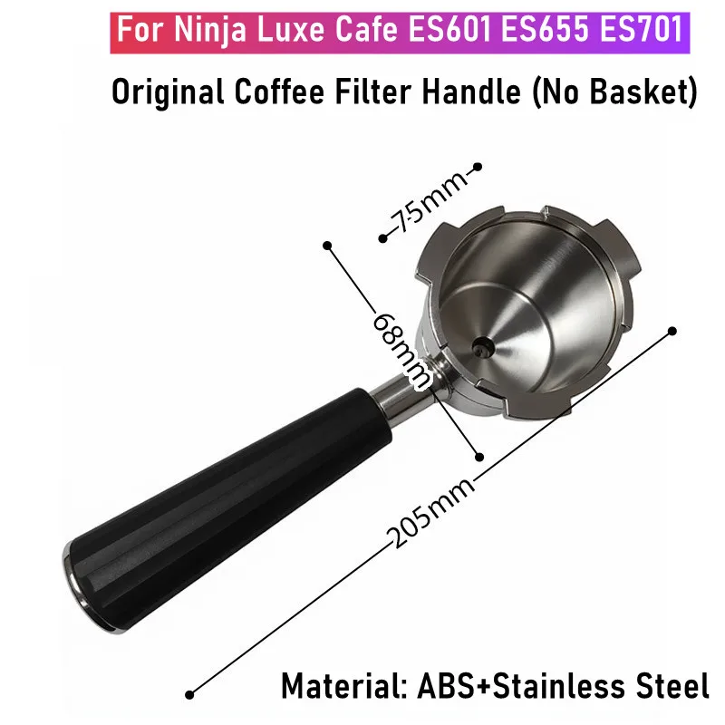 Stainless Steel Double Spout Portafilter Replacement Parts For Ninja Luxe Cafe ES601 ES655 ES701 Espresso Machine Accessories