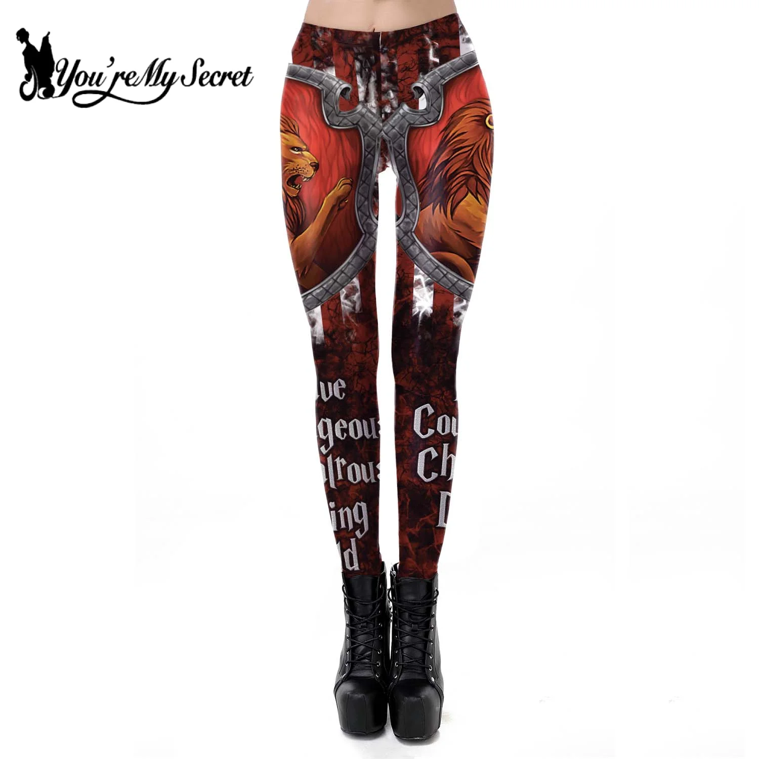 [You\'re My Secret] Fashion Skull New Design Women Punk Gothic Style Yoga Pants High Waist Energy Workout Leggins Ankle Pants