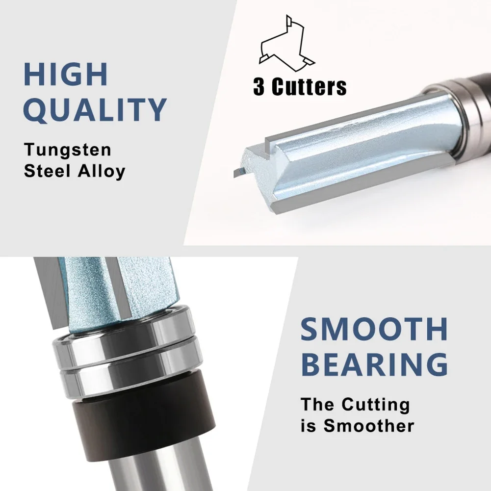 12mm Shank Router 1 2*3 4*50.8 Carbide Alloy Router High Hook Shear Angles Enclosed Lubricated Bearing Woodworking