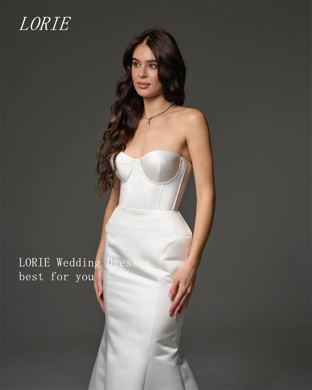 LORIE فستان زفاف فاخر حورية البحر بسيط بدون حمالات الخصر Cinching فساتين زفاف بدون أكمام ثوب زفاف مخصص 2026