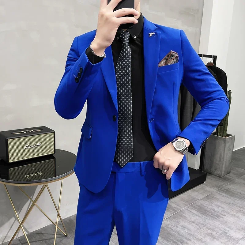 

3061 Men's casual retro business formal suit men's groom's dress