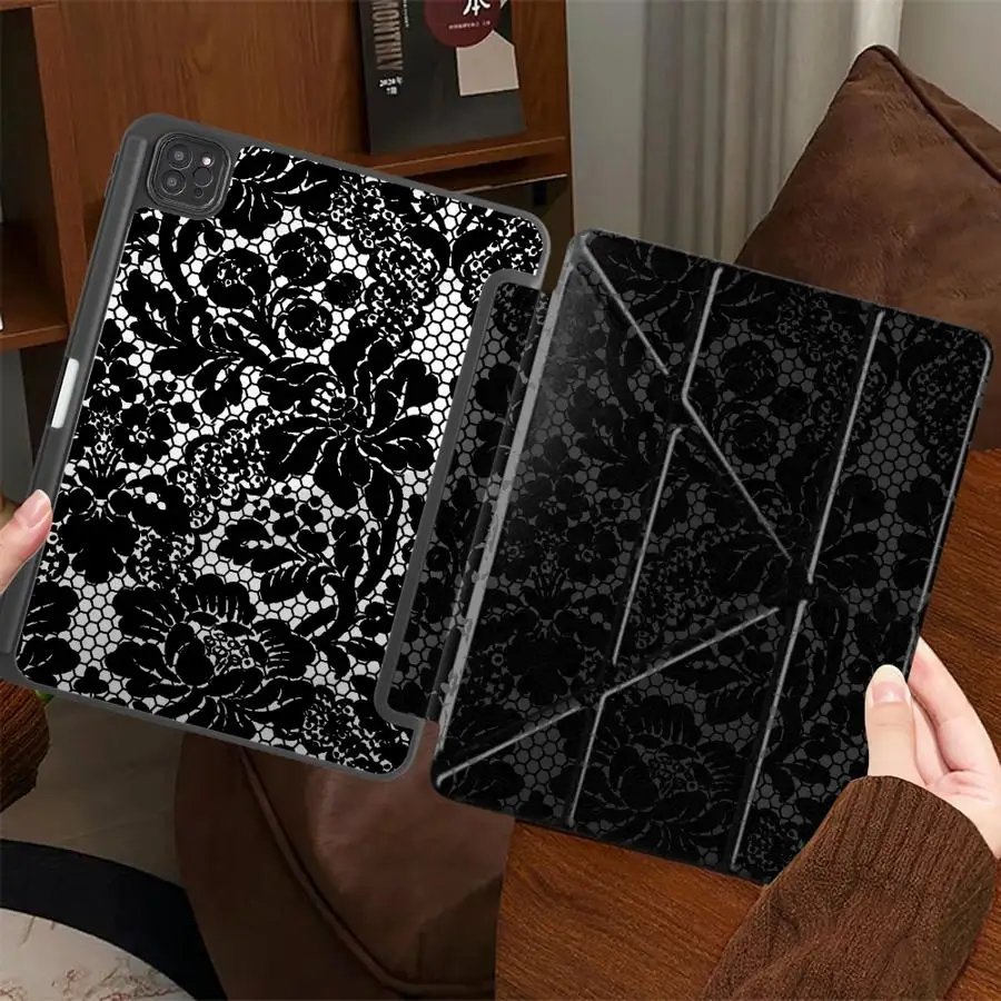 Datura Flower Pattern Art Tablet Case For iPad Pro 11th 10th 9th 8th 7th 12.9inch Air 4 5 M3 M2 1 2 M4 11inch 2025 Mini 6 7
