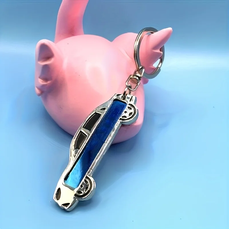 personalized Stainless Steel Car Model Keychain with Miniature Vehicle Design Double-Sided Customization Information Key Holder