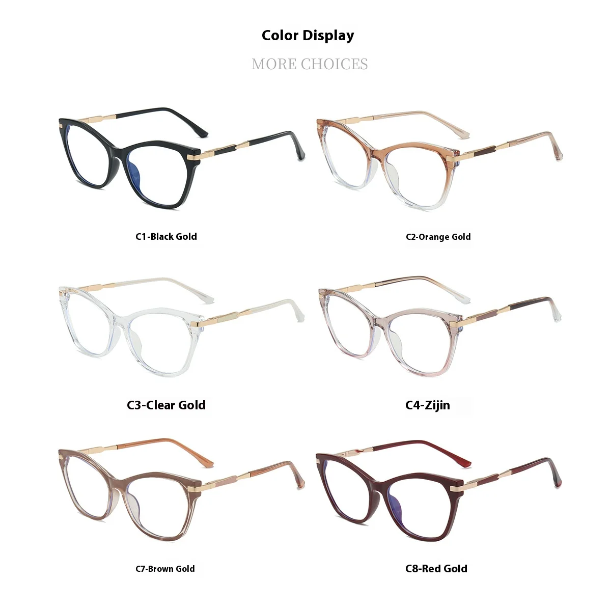 نظارات عمل بسيطة، نظارات طبية مربعة كبيرة خفيفة للغاية، نظارات طبية متعددة البؤر مخصصة