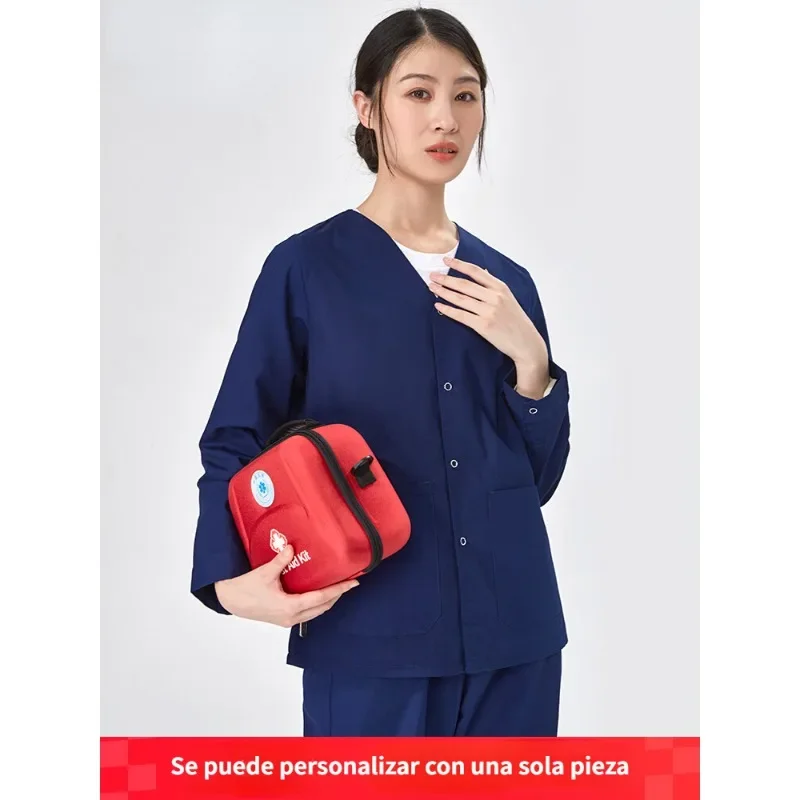 

Nurse Suit Scrub Jacket Women Men Medical Uniform Jacket and Pant Set Workwear Veterinary Doctor Working Outfit Coat Top