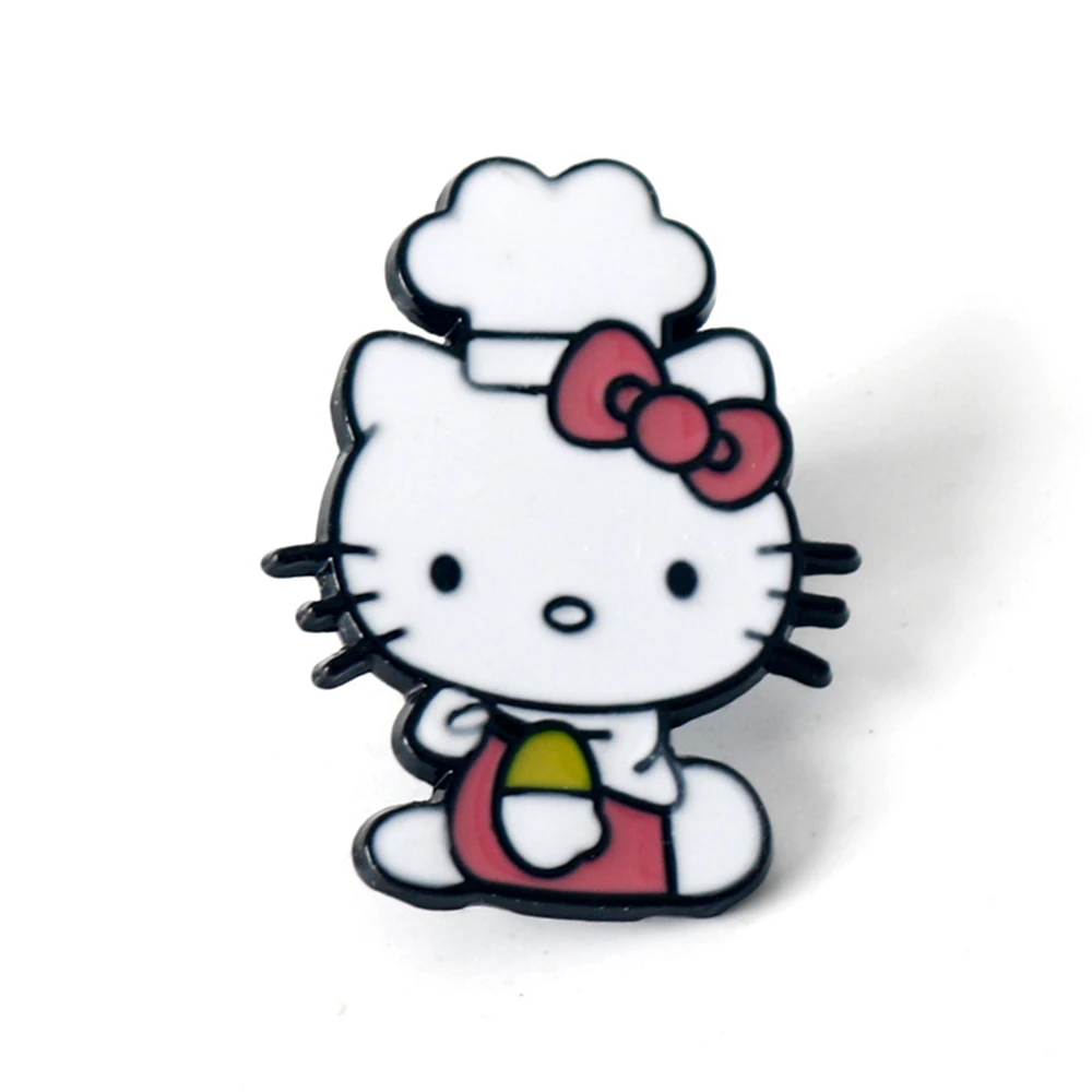 5 szt. Broszka emaliowana Anime Hello Kitty Kot Kawaii Sanrio Figurka Damska Modna Przypinka do Klapy Kurtki Odznaka Akcesorium