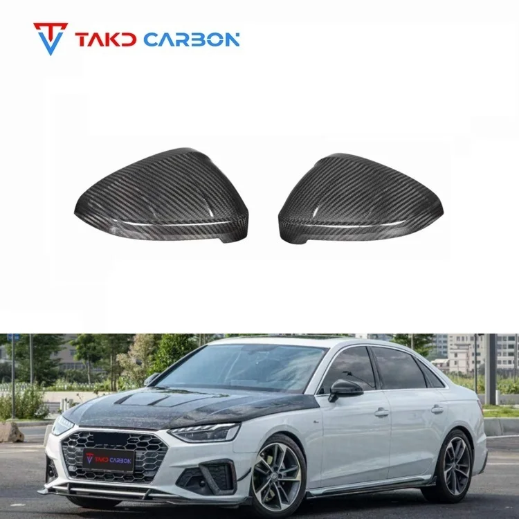 

Dry Carbon Fiber 3K Twill Car Side Doors Rear View Mirrors Cover for Audi A4 S4 B9 PA Rear Mirrors Housing Replacement