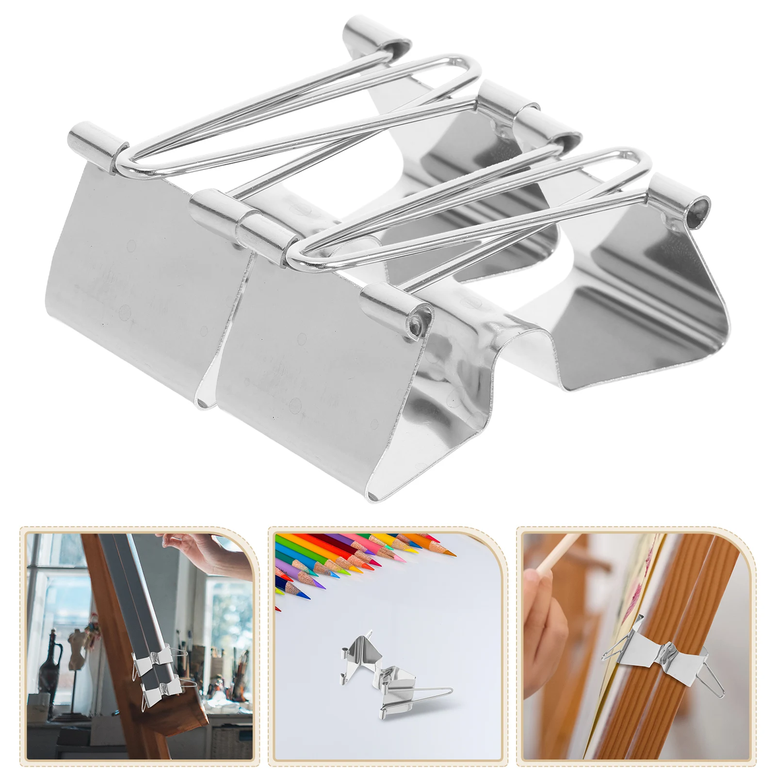 

5 Pcs Canvas Clip Fasteners Easel Clips for Paper Metal Stainless Steel Curtain Heavy Duty Drawing Board