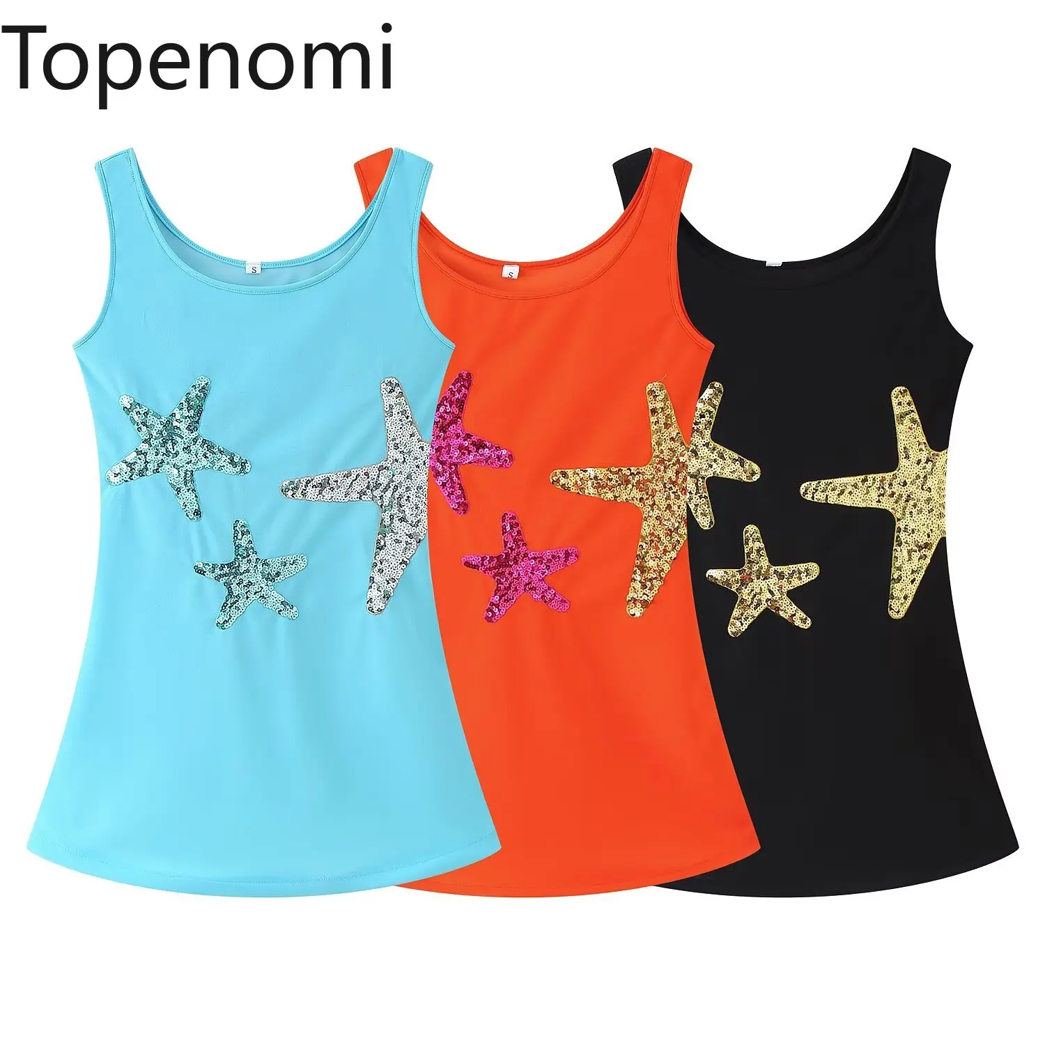 

Topenomi Fashion Sequins Embroidery Strap Dress Women 2025 Summer Simple Slim Fit Sleeveless Mini Dresses Casual Y2k Vestidos