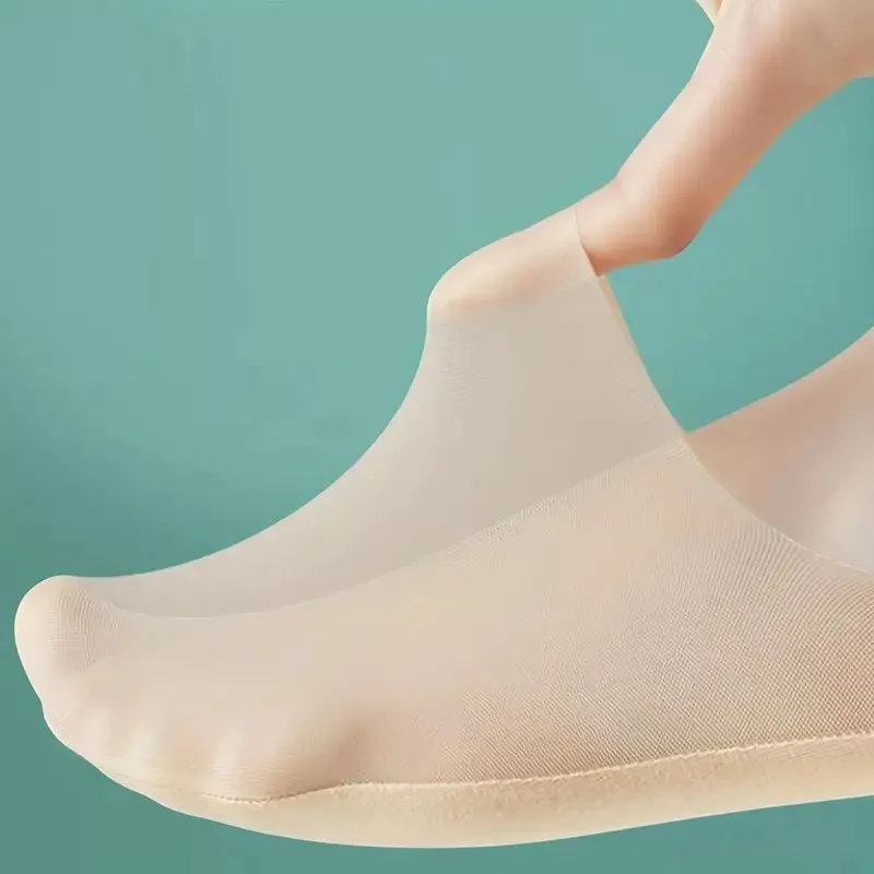 5 أزواج من الجوارب القطنية النسائية الصيفية الرقيقة غير المرئية خفيفة الوزن قابلة للتنفس وغير قابلة للانزلاق بكعب معزز مريحة تناسب الجوارب غير الرسمية