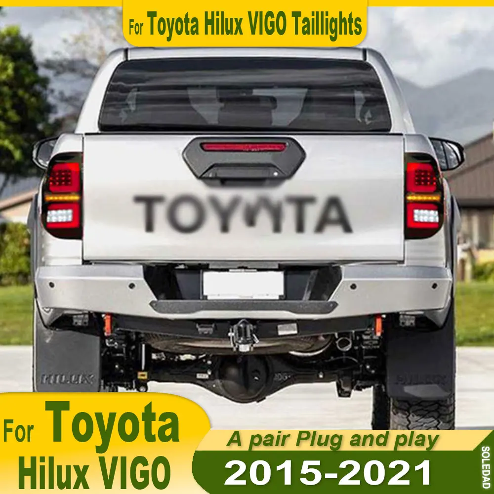 

Задние фонари для Toyota Hilux Revo 2015-2021 гг., пара, светодиодные, с функцией стоп-сигнала, установка Plug and Play
