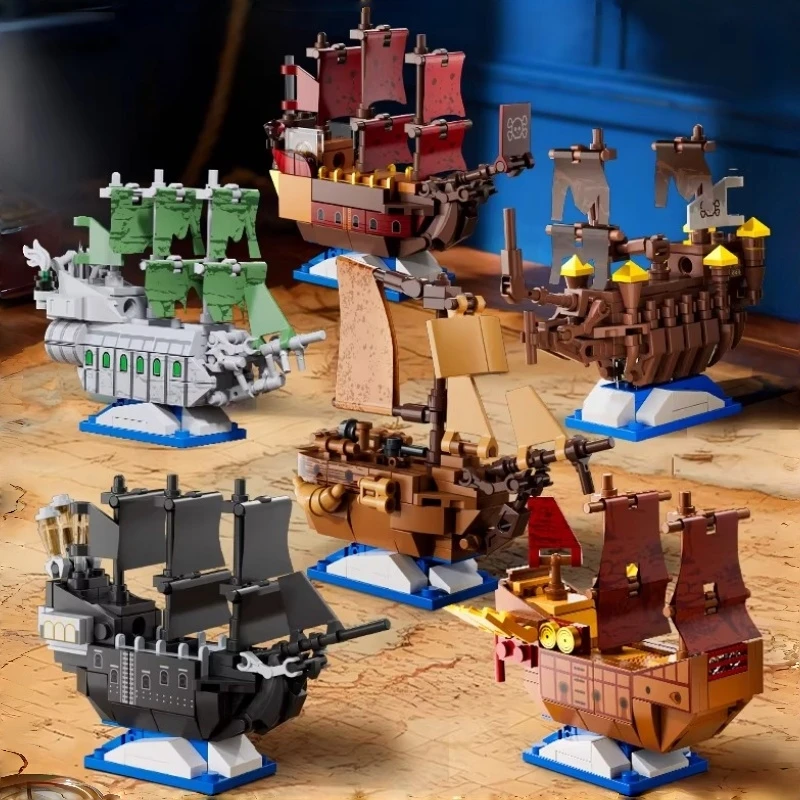 

Мини-конструктор «Пиратский корабль» для мальчиков, развивающая головоломка, настольное украшение, подарок на день рождения, детские игрушки