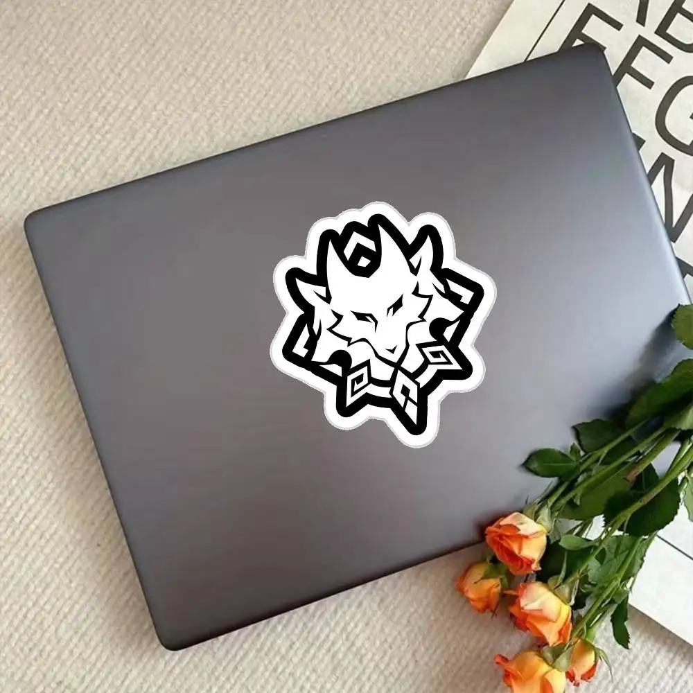 Genshin Impact Wriothesley Emblem White Waterproof Stickers For Decorating Car Windows Motorcycles And Computers.