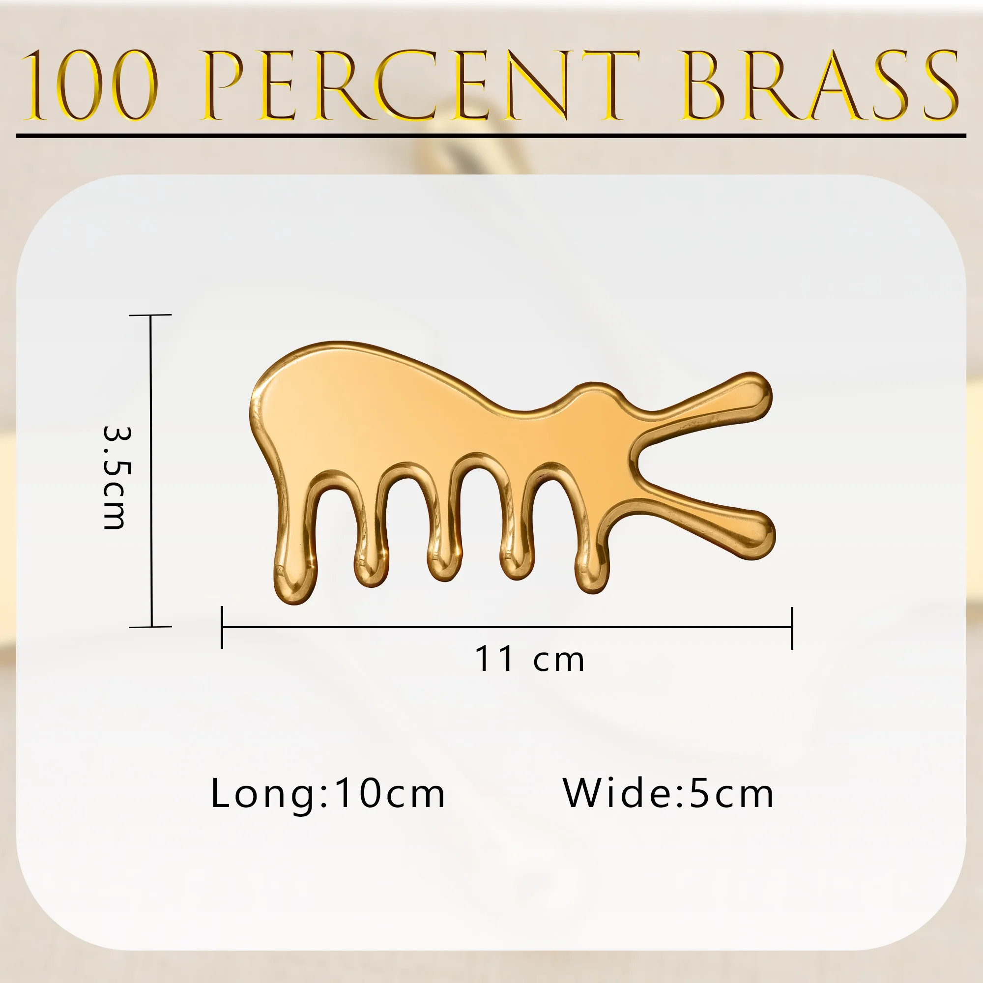 Brass multifunctional massage comb for dredging the head meridians, special wide-tooth comb, little rabbit eye and nose massager
