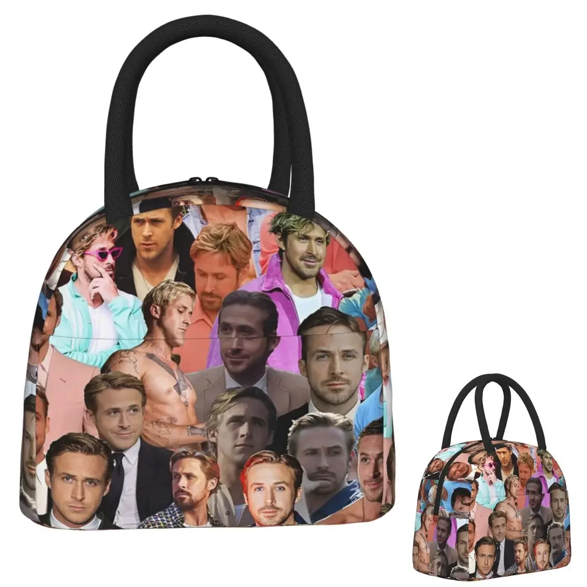 Ryan Gosling Photo Collage Insulated Lunch Bag for Women Kids Leakproof Food Boxes Thermal Lunch Box Tote