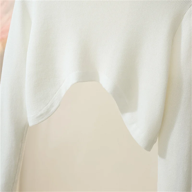 New Women Leisure Cardigans Shrugs Solid Elegant Breathable All-match Shawl Tops Short Shawl Jacket