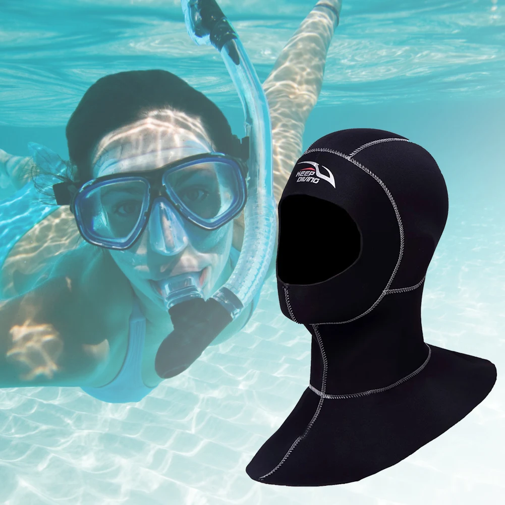 Cappuccio per immersioni subacquee in neoprene da 3 mm con spalla Attrezzatura per lo snorkeling Cappello Berretto da nuoto invernale Muta calda Pesca subacquea Diver