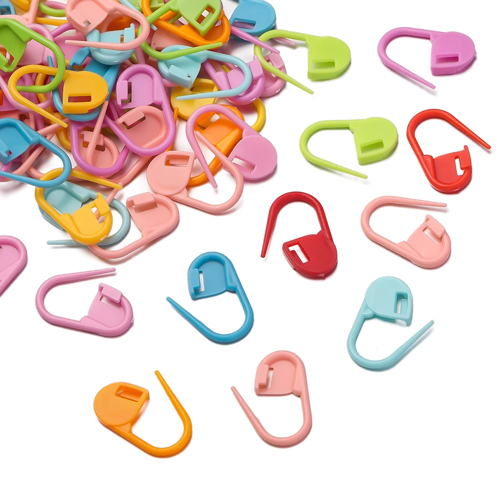 

100Pcs/lot Colorful Locking Stitch Markers Plastic Knitting Crochet Locking Crochet Needle Clip Hook Tool for DIY Jewelry Making