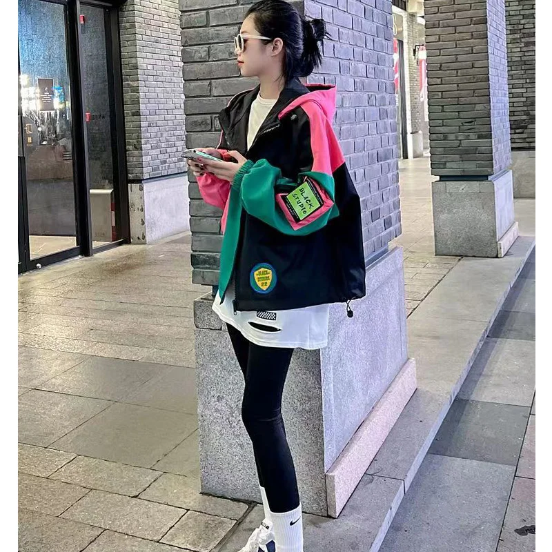 New Trendy Oversize Quilted Coat Women 2024 Spring Autumn Streetwear Loose Hooded Short Jacket