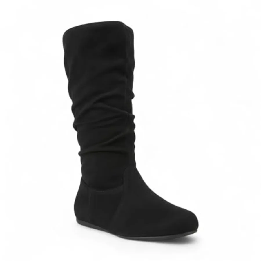 

Womens Soft Slouchy Mid-Calf Flat to Low Heel Pull On Fall Weather Winter Boots
